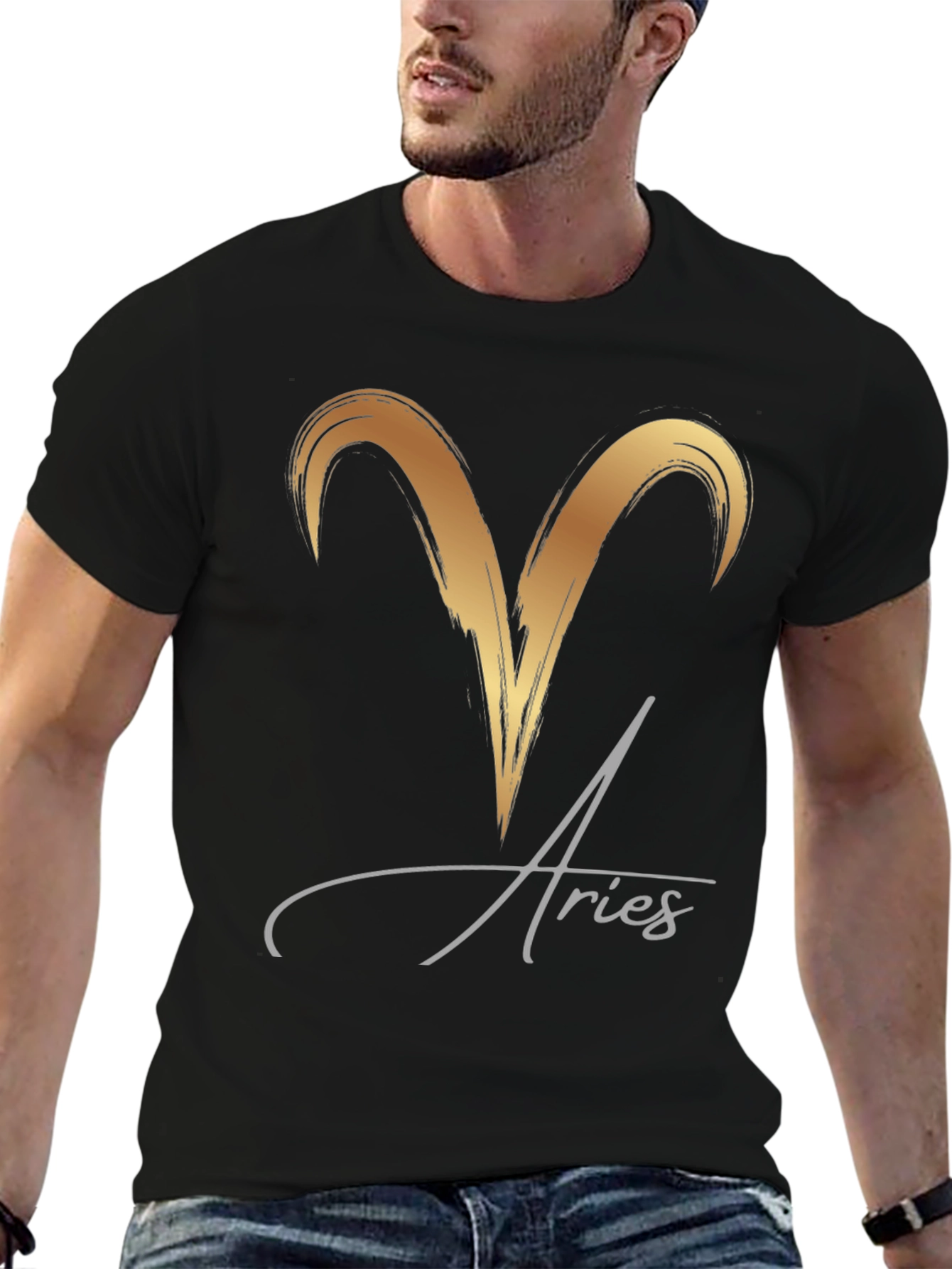 Aries Zodiac T-Shirt - Black Graphic Tee