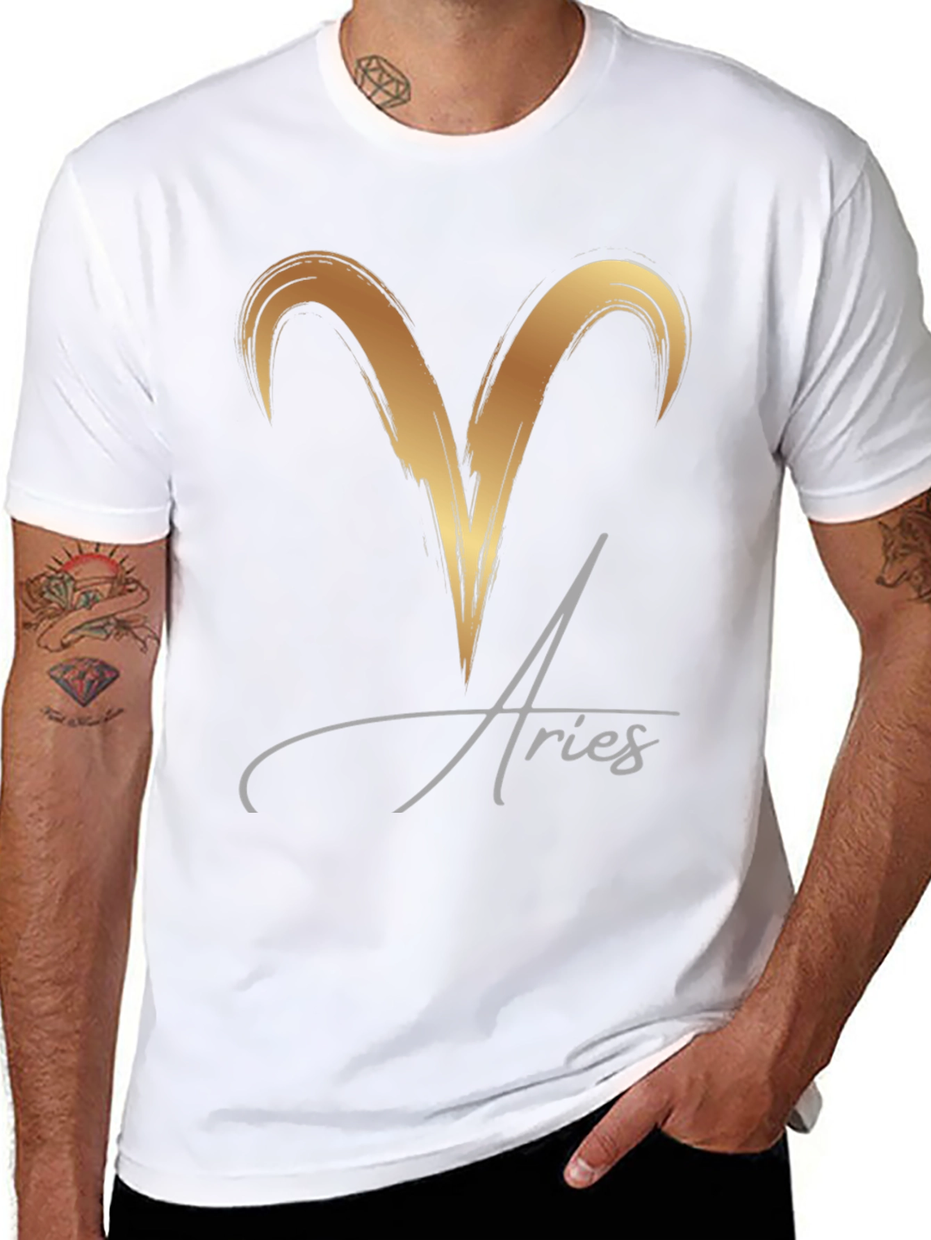 Aries Zodiac T-Shirt - Black Graphic Tee